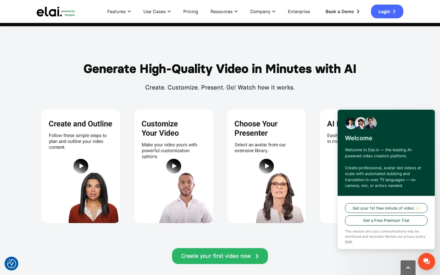 Elai.io — product interface