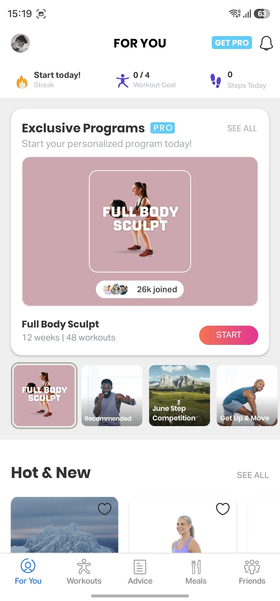 FitOn — product interface