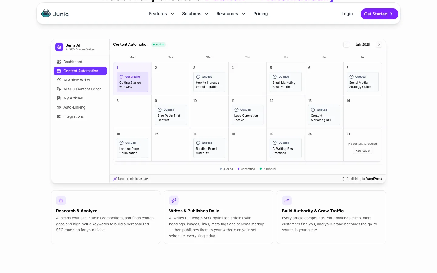 Junia AI — product screenshot