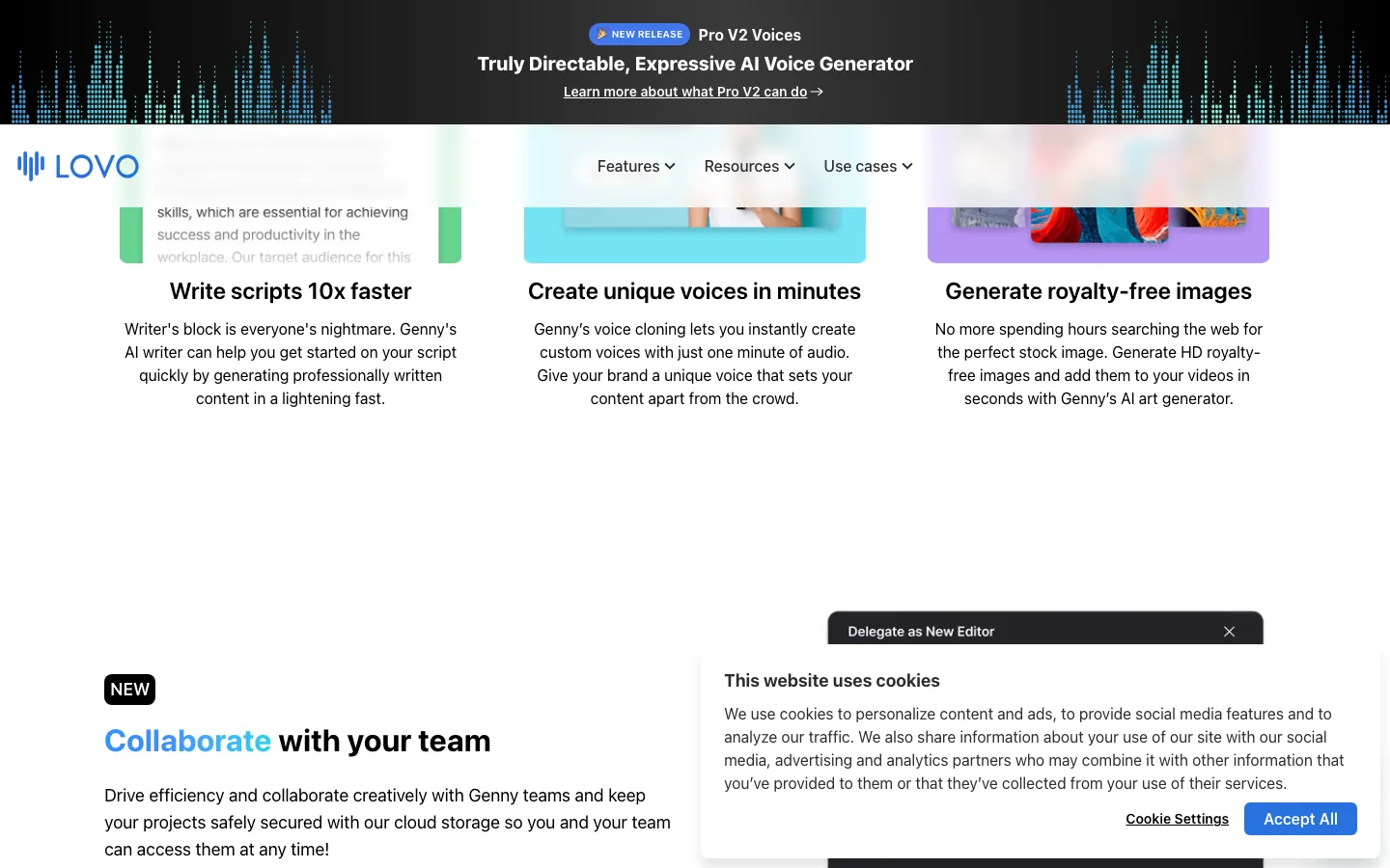 LOVO AI — product screenshot