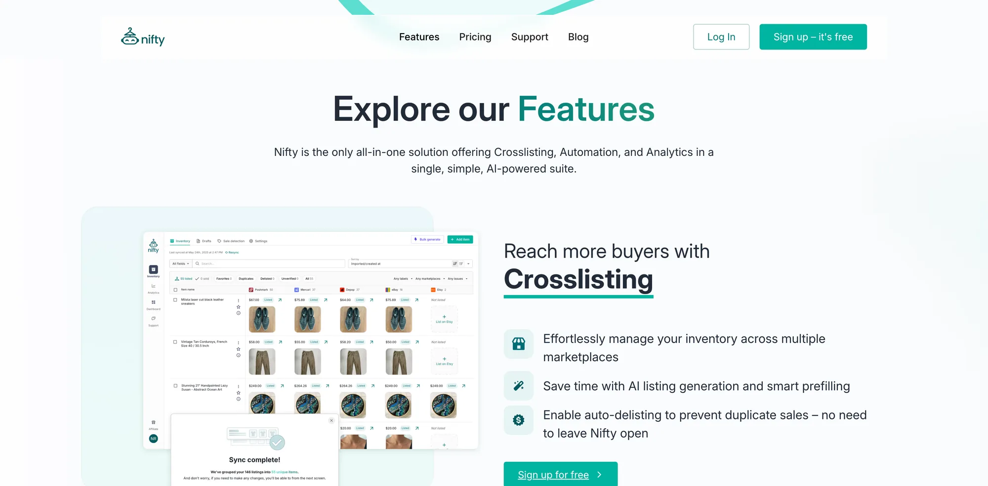 Nifty.ai — product interface