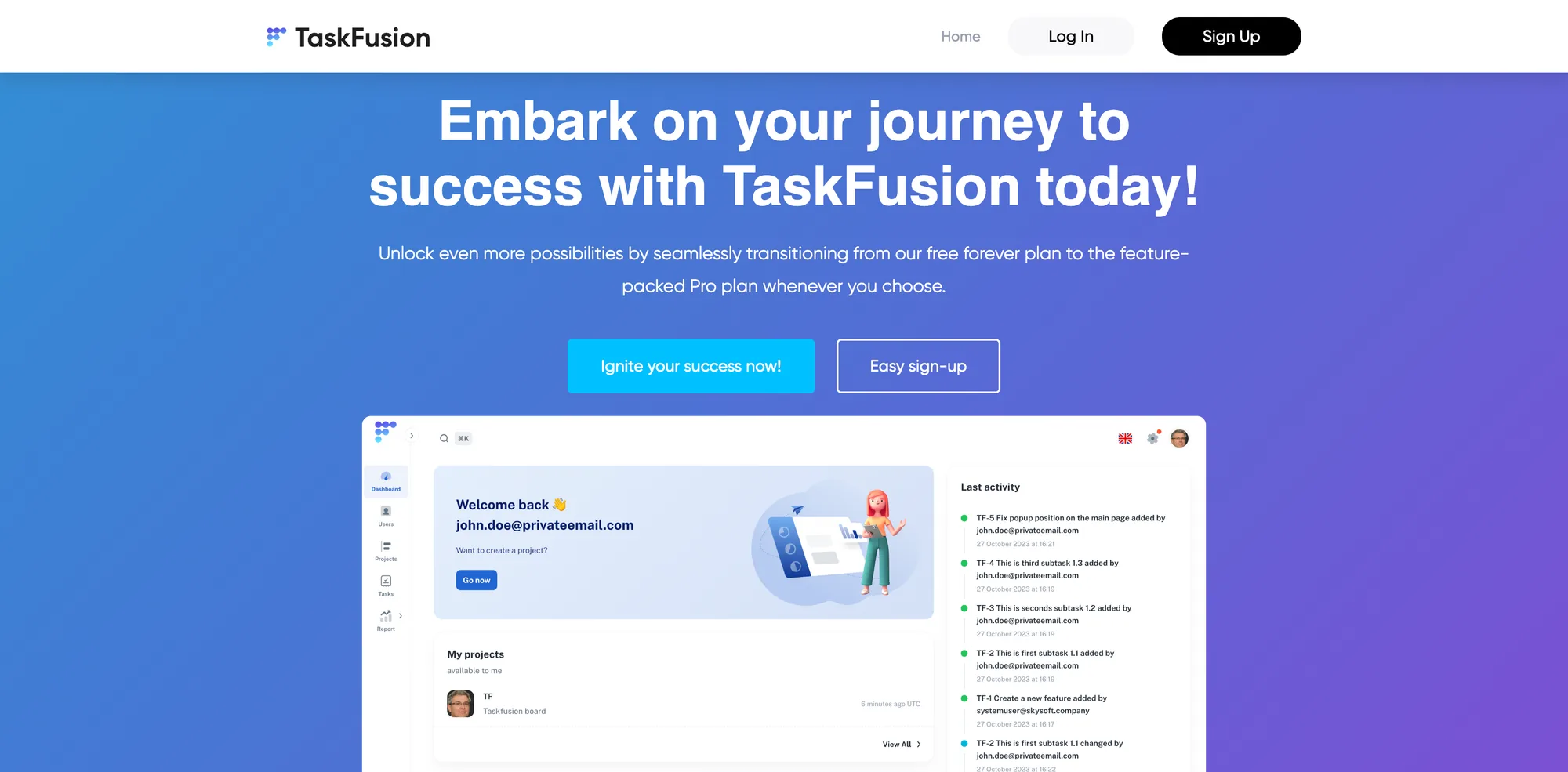 TaskFusion — product interface