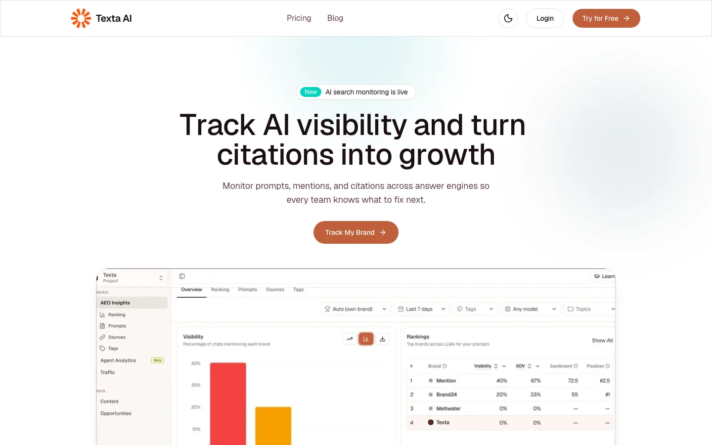 Texta.ai — product interface