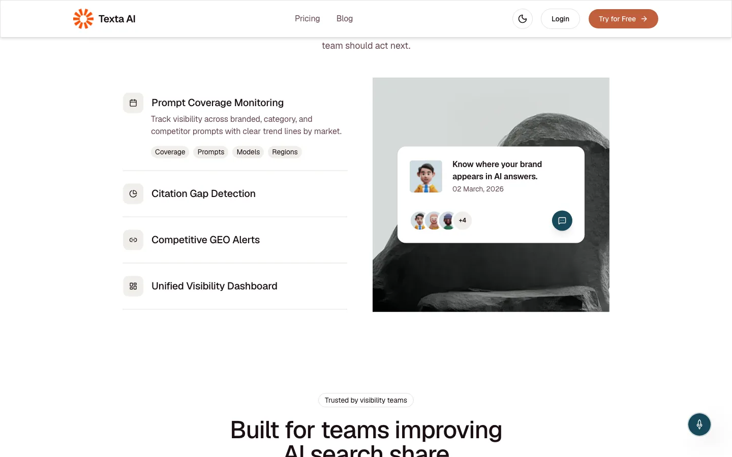 Texta.ai — product interface