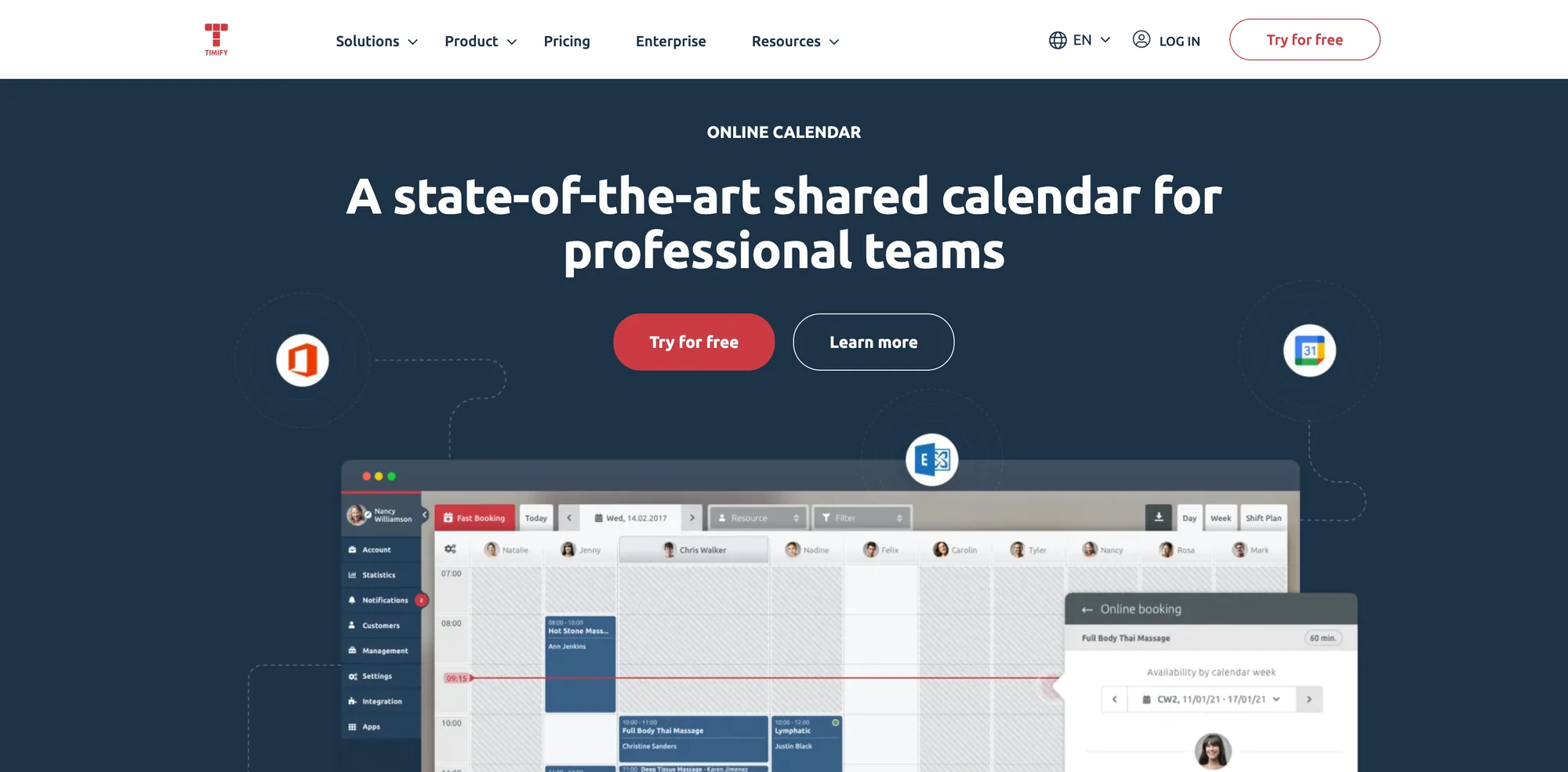 TIMIFY — product interface