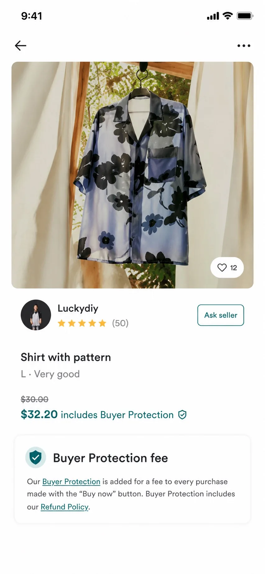Vinted — product interface