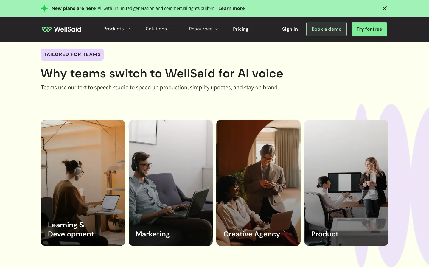 WellSaid Labs — product screenshot